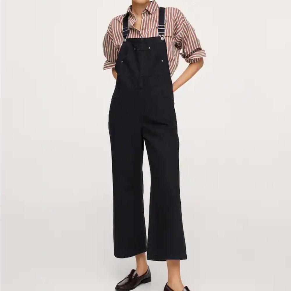 Mango Black Denim Overalls sz S